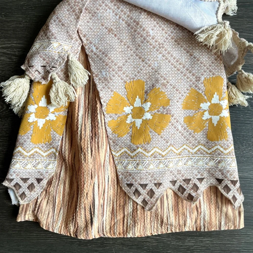 Disney Moana Toddler Costume Skirt‎ Brown Fringe Size 3T